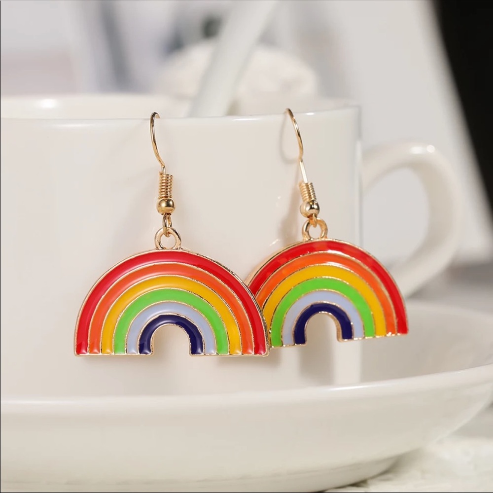 New Classic Charm Dangle Cute Rainbow Earrings - Picture 12 of 14